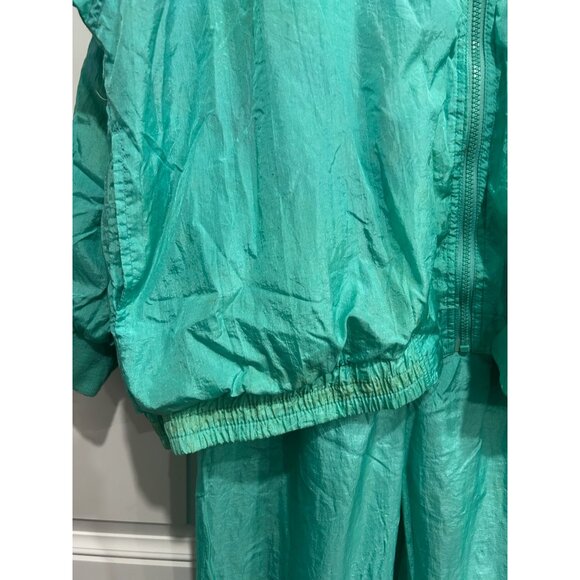 Vintage Casual Isle Windbreaker Tracksuit Set Teal Sz XL Reversible Retro Sport - Picture 3 of 16